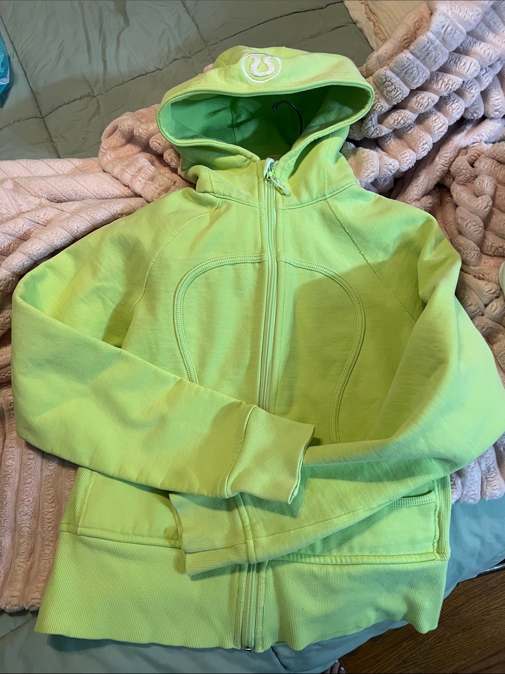 lululemon athletica Kids Neon Lime Hooded Zip-Up Jacket